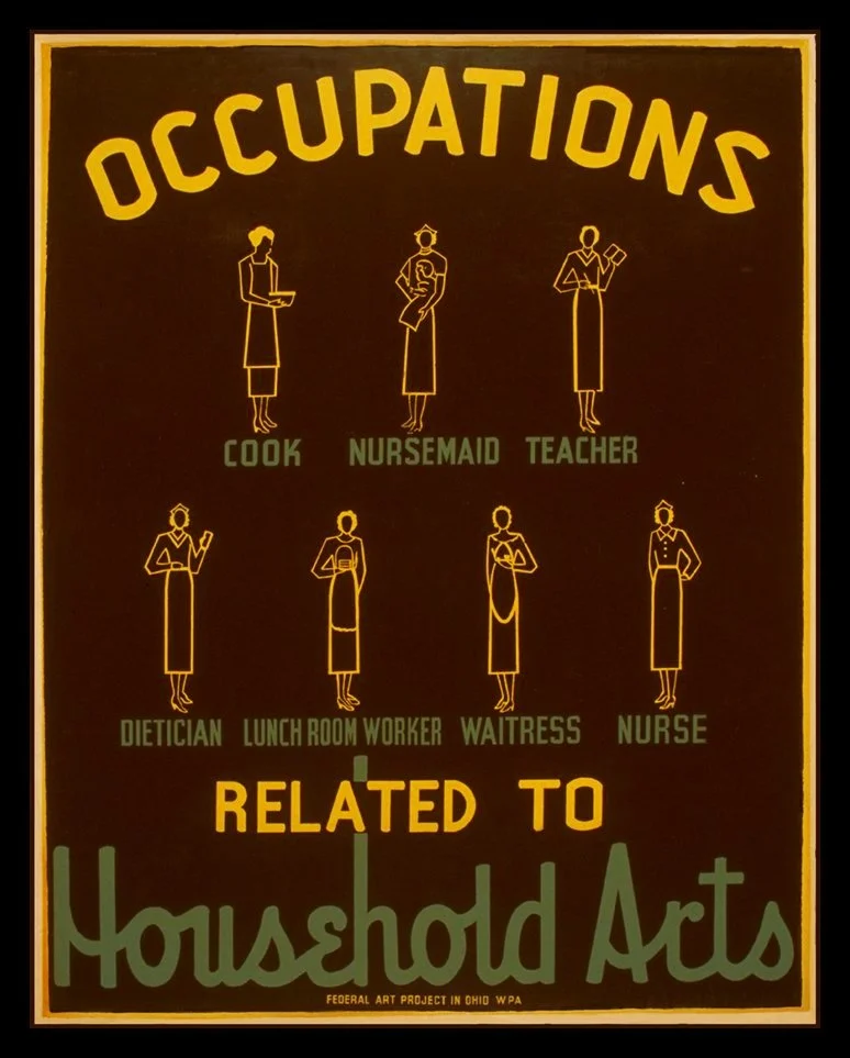 occupation of household arts vintage wpa poster