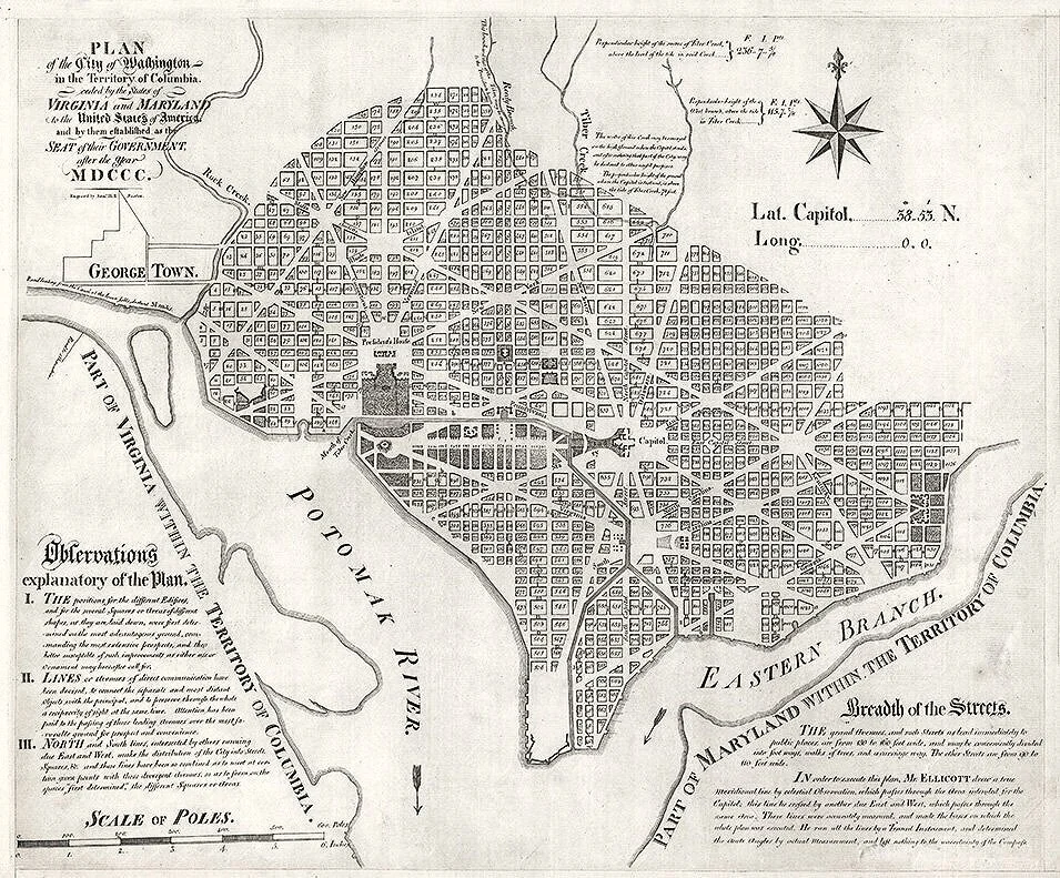 1800 Washington DC Antique Map