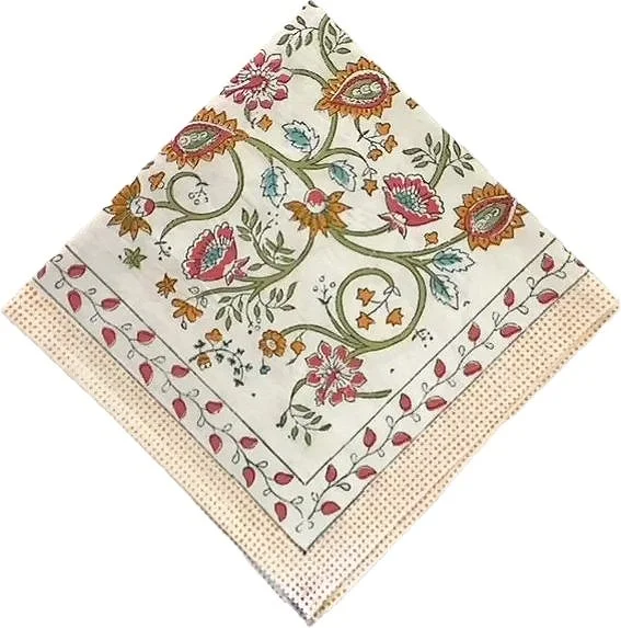 savoy floral paisley hand block printed tablecloths napkins or table runners