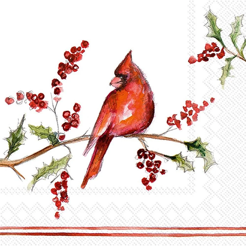cardinal decorative christmas napkins