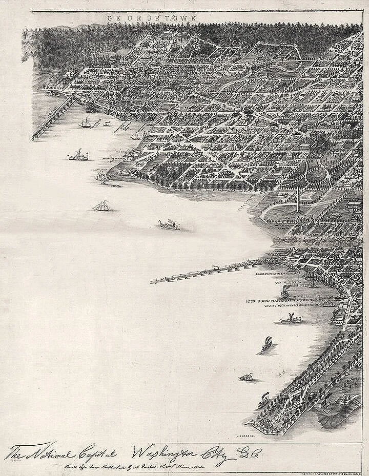 1883 washington dc antique map