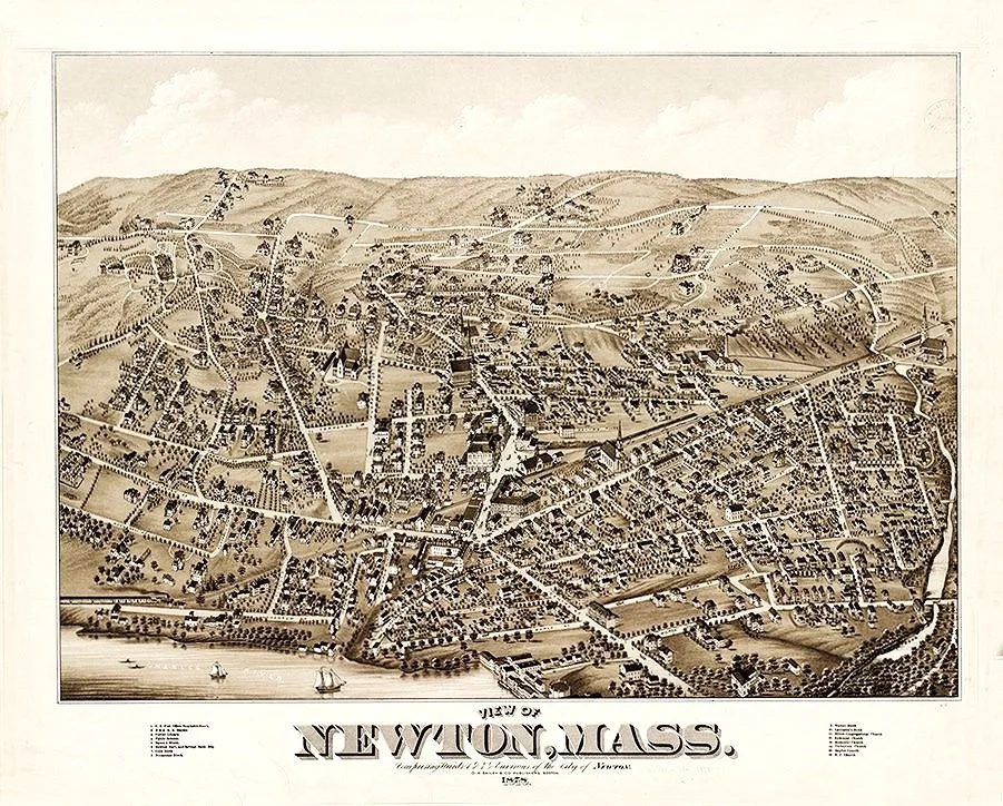 1878 Newton Massachusetts Antique Map