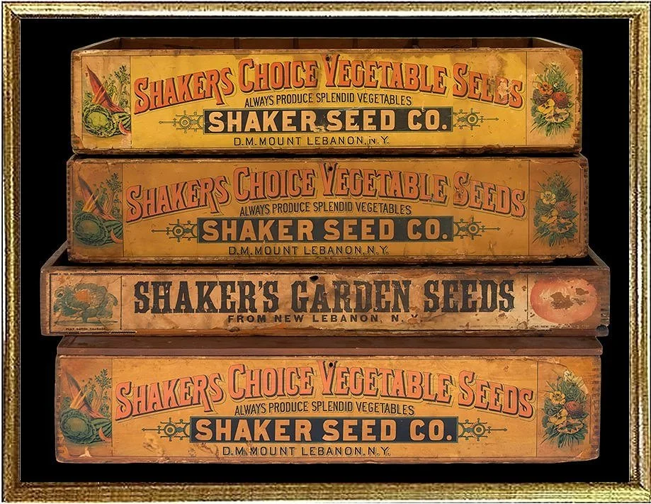 Shaker Seed Box  Vintage Advertising  Poster