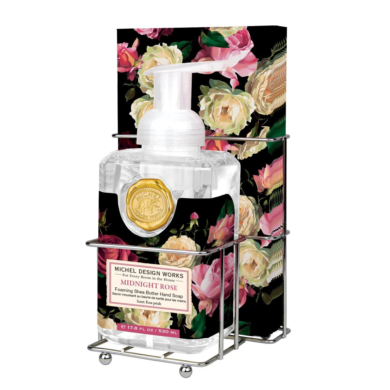 michel design works . . . midnight rose soap towel set