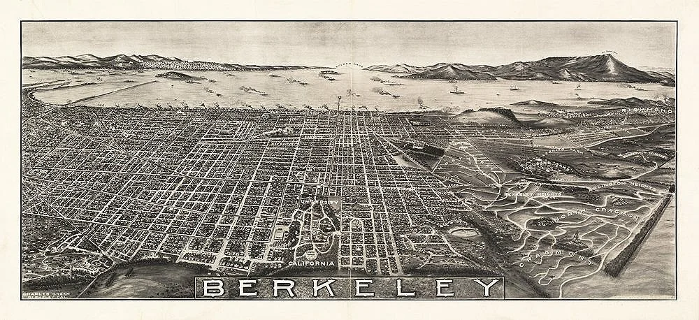 1909 Berkeley California Antique Map