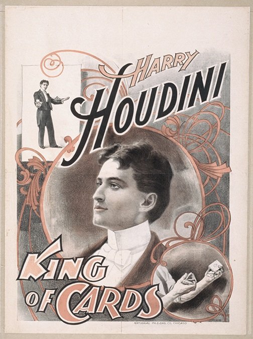 Harry Houdini King of Cards  Vintage Magic Posters