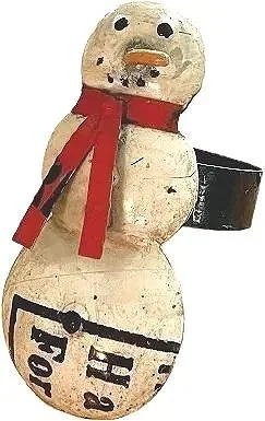 snowman holiday napkin ring recycled metal