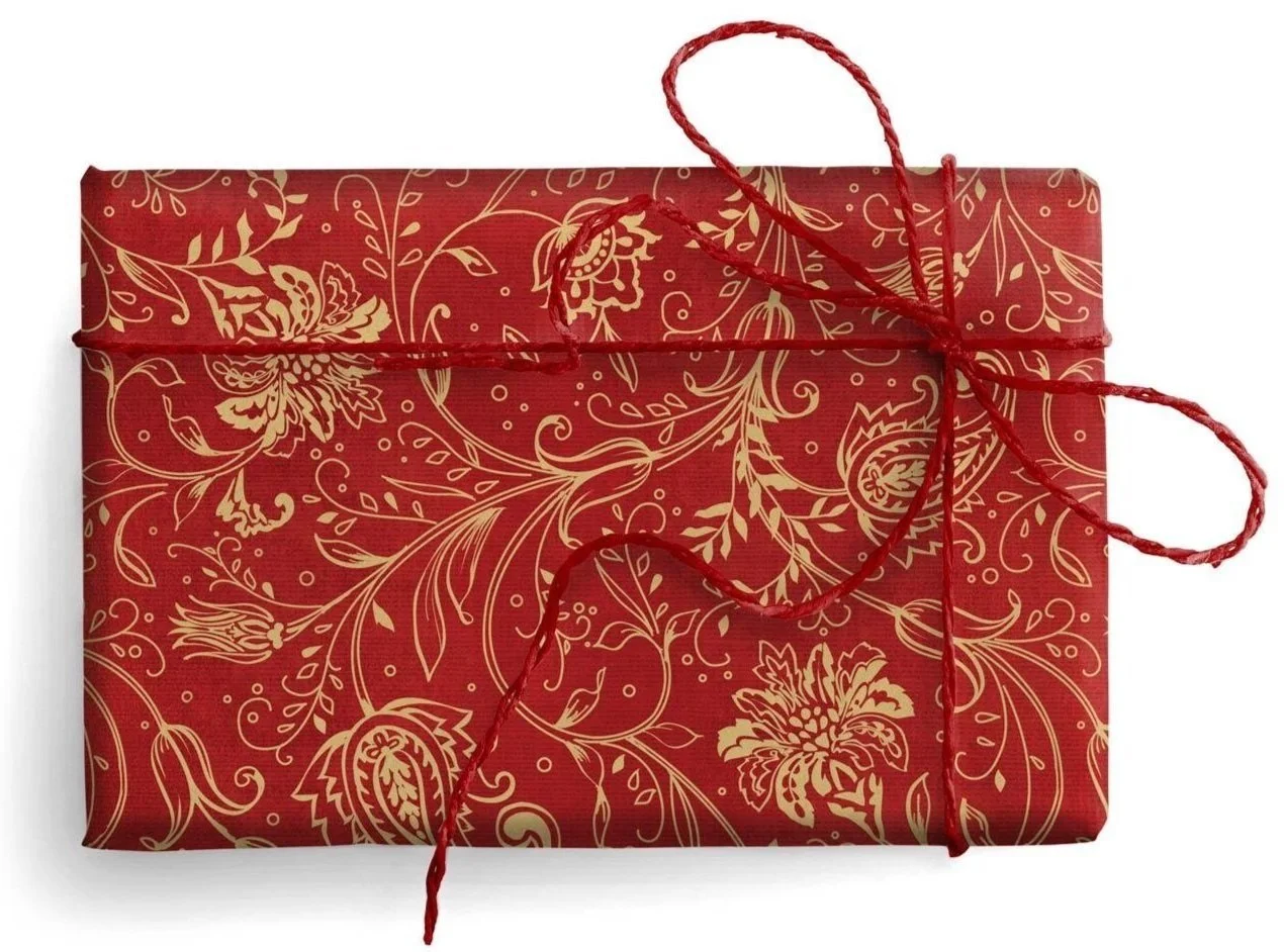 elegant red gold italian gift wrap sheet