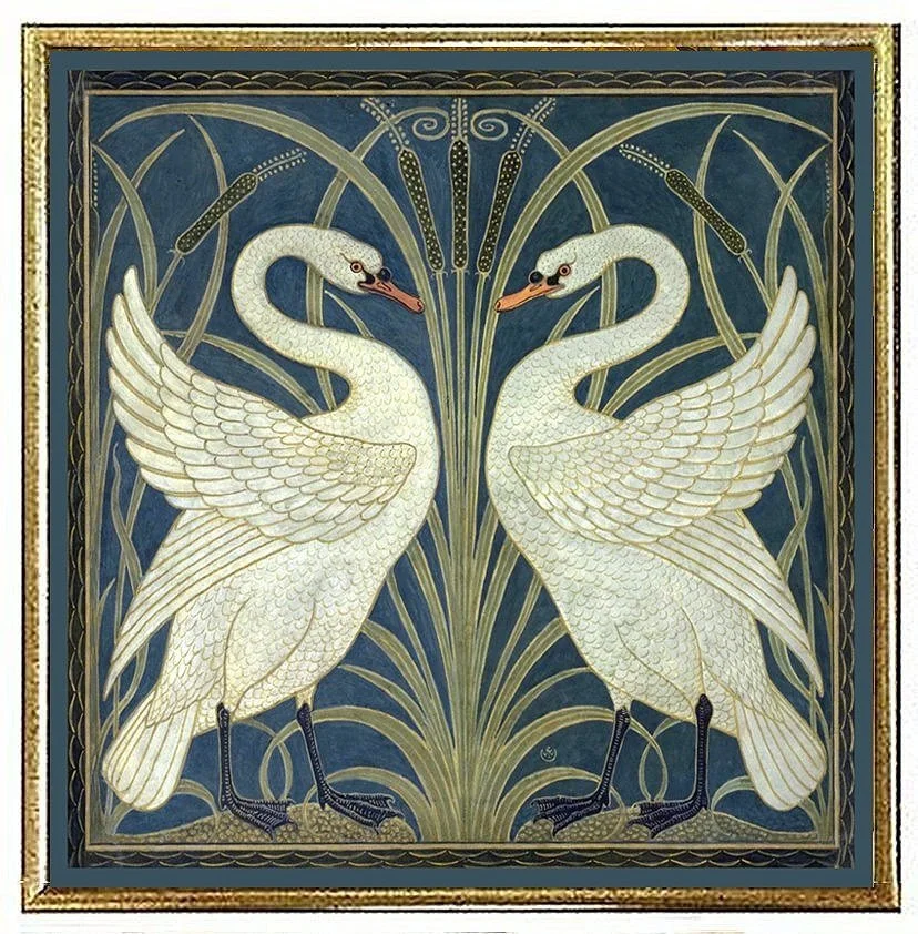 swan rush iris vintage bird prints by walter crane (Copy)