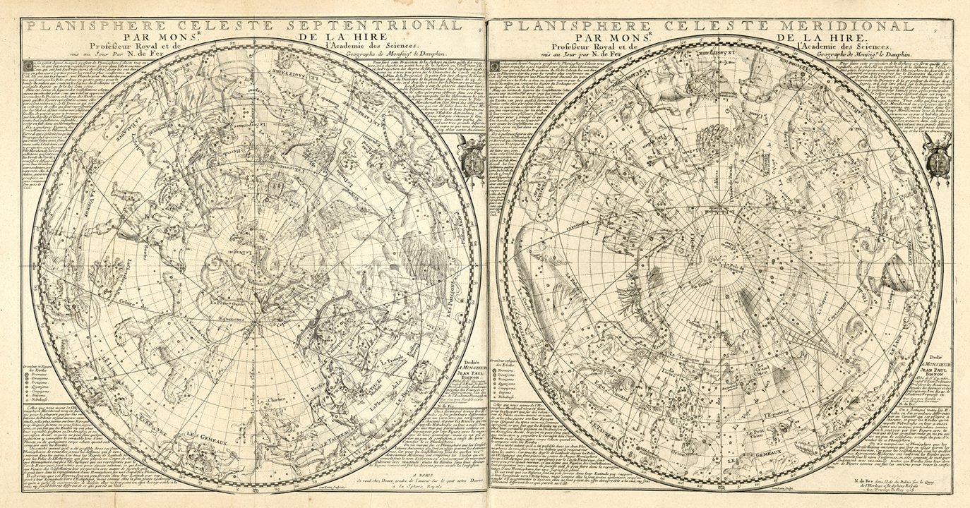 1705 Antique Celestial Map