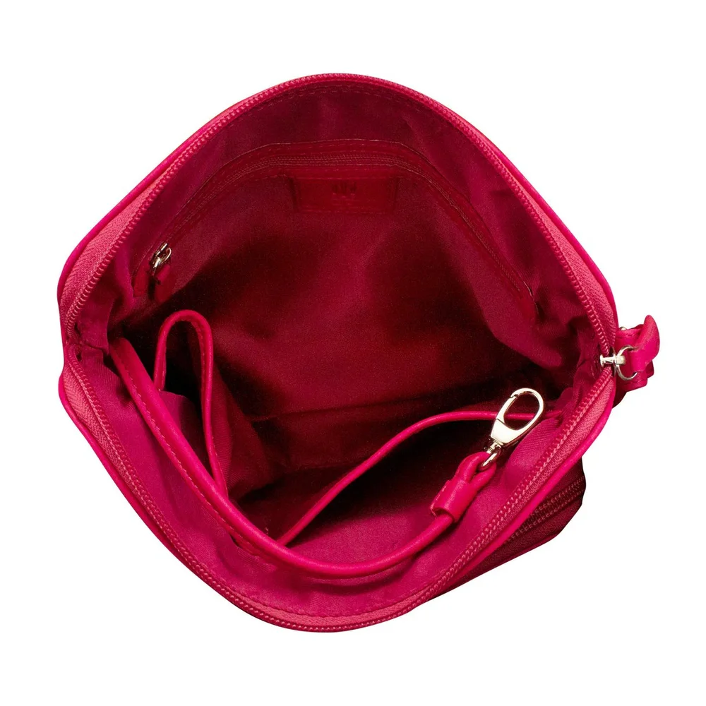indian pink crossbody leather organizer handbag — MUSEUM OUTLETS display picture 3