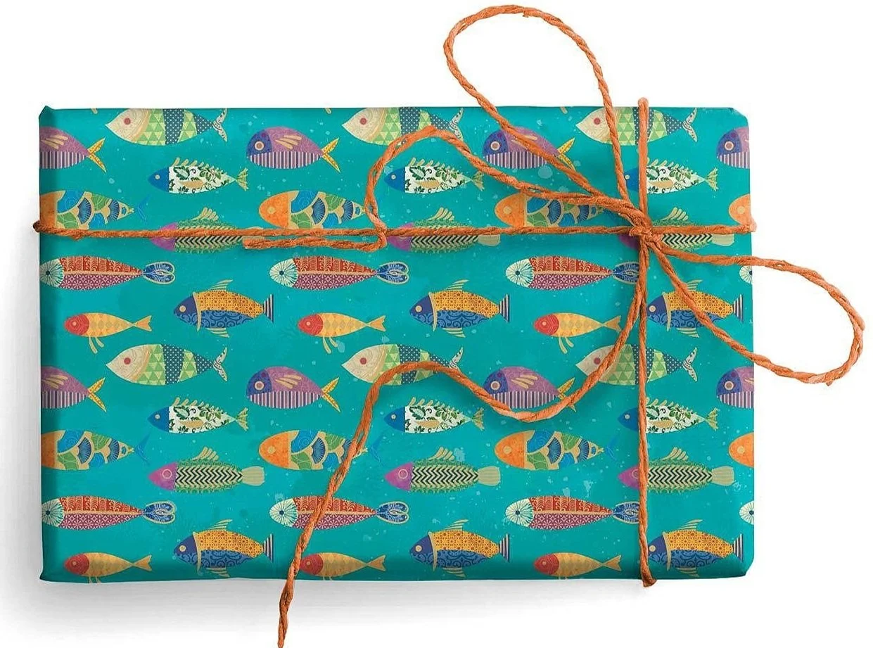 Fish Italian Gift Wrap Paper Sheet