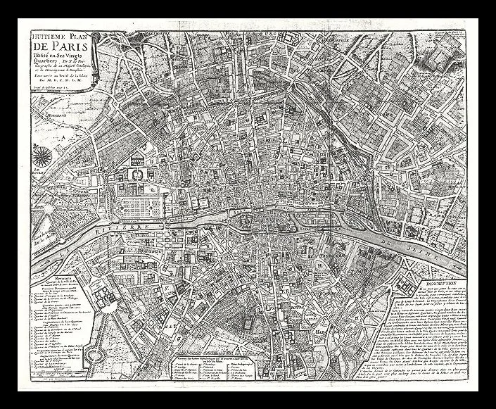 1705 Paris Map Print
