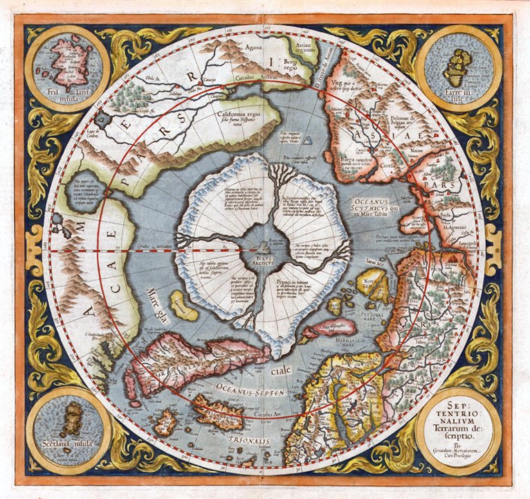 1595  Septentrionalium Antique World Map