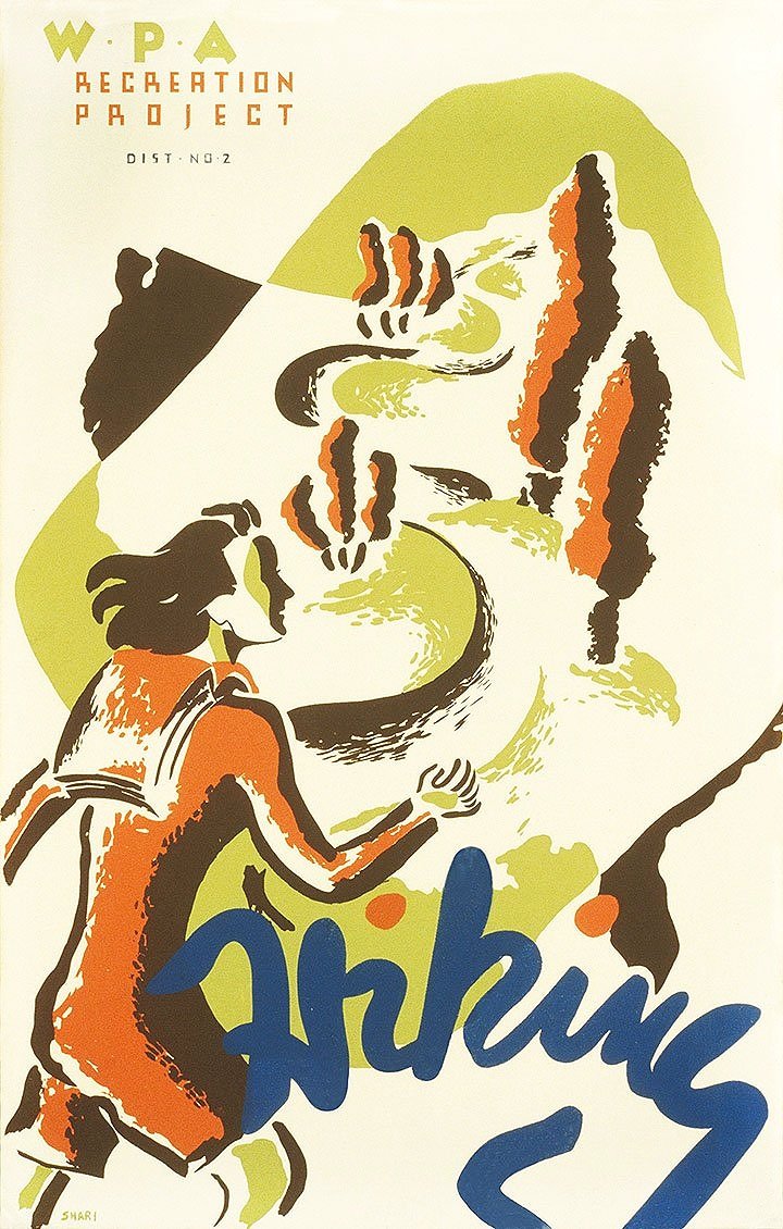 WPA Hiking Poster 1930's