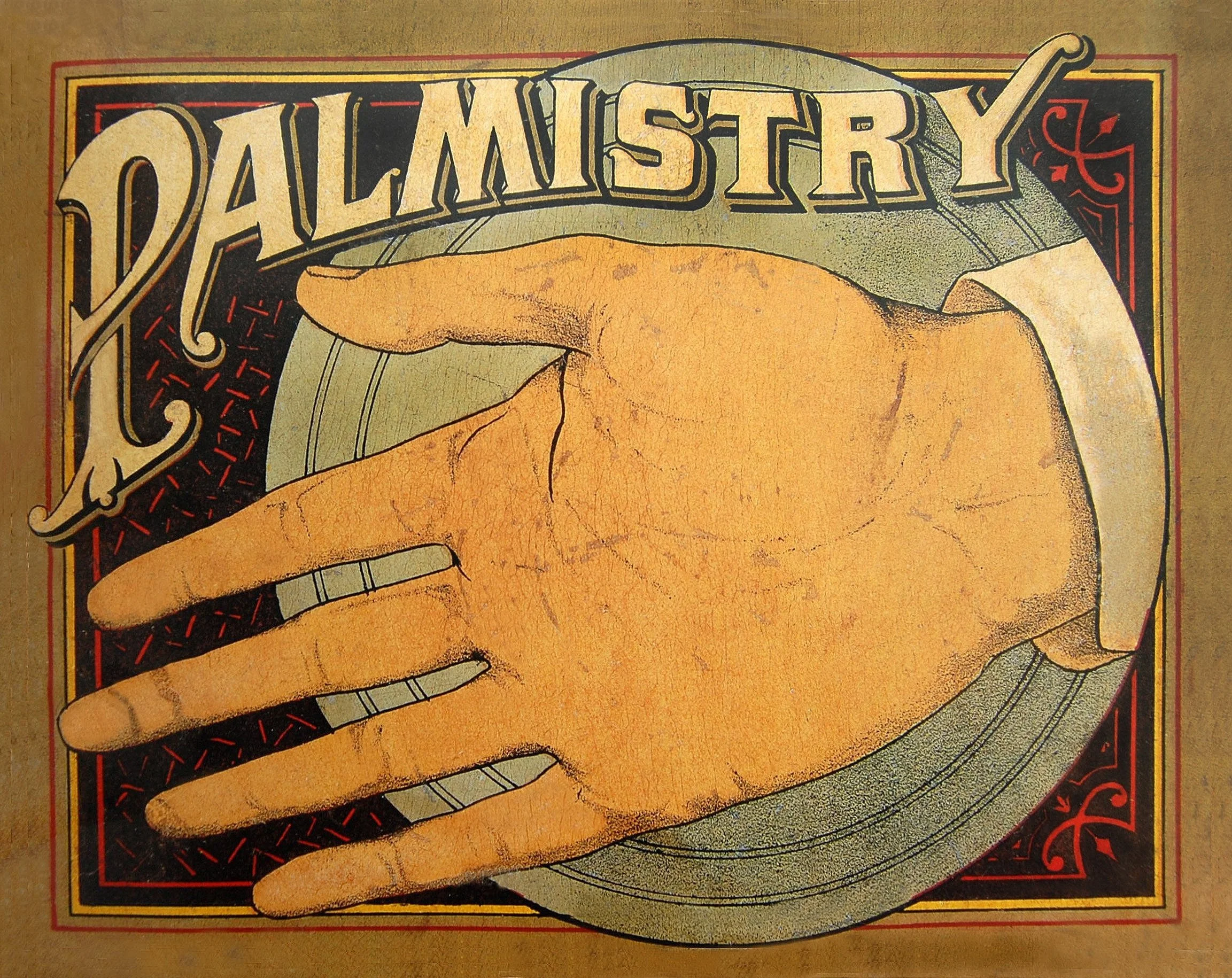 Palmistry Vintage Ephemera Poster or Card