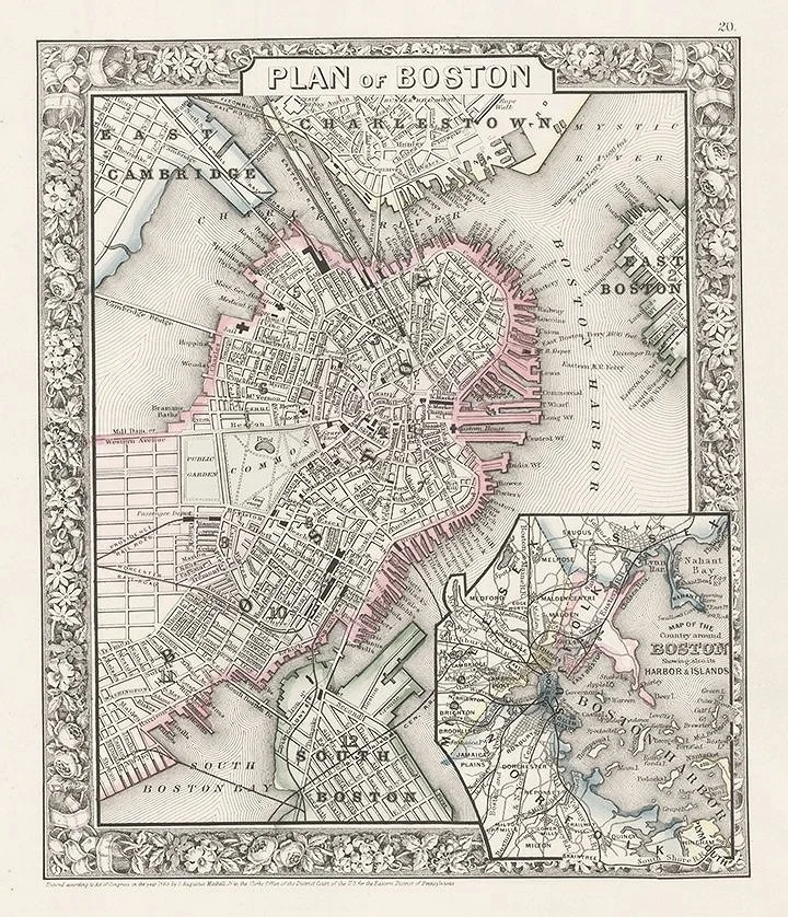 1860 Boston Massachusetts Map
