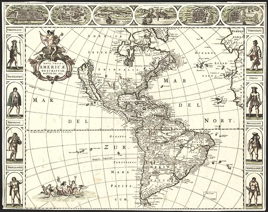 1660 America Antique Map