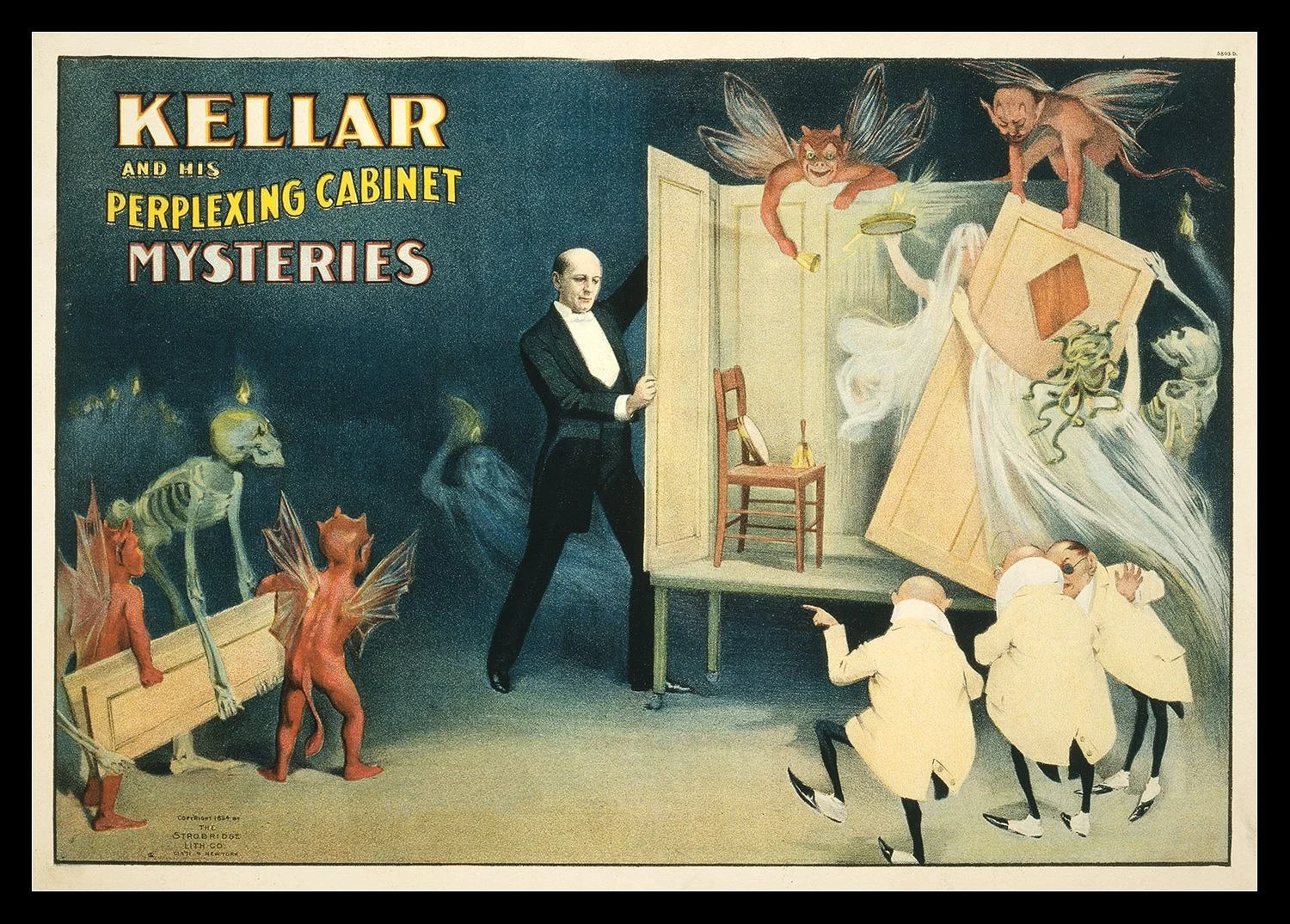 Kellar Perplexing Cabinet  Vintage Magic Poster