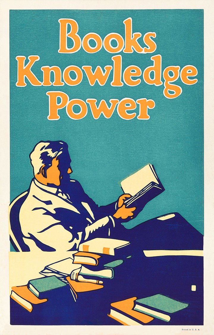 Books Knowledge Power WPA Poster