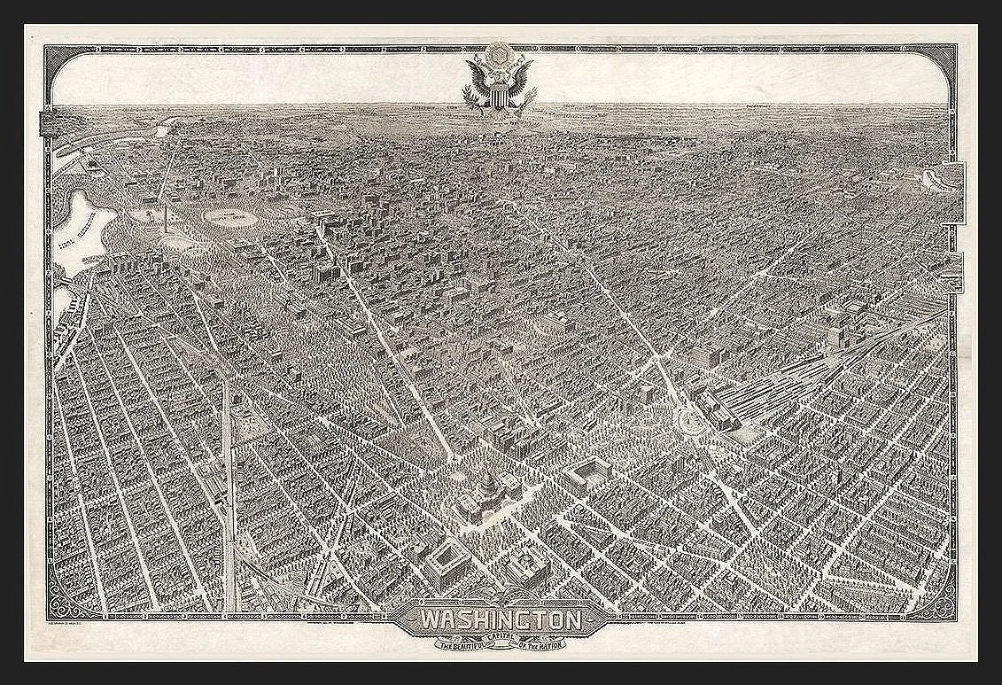 1921 Washington DC Antique Map