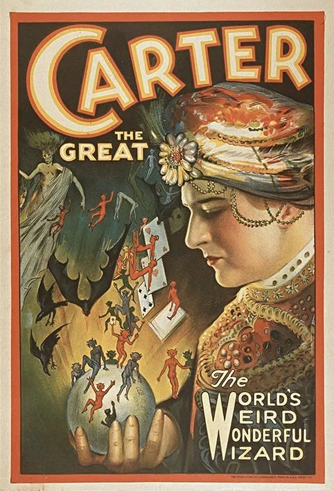 carter the great wonderful weird wizard vintage magic poster