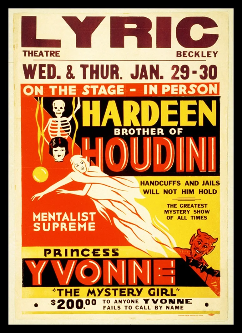 Hardeen Houdini Vintage Magic Poster