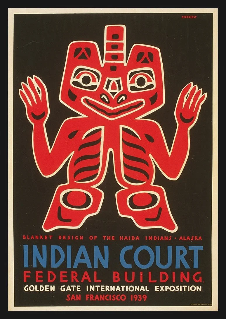 Indian Court Vintage WPA Poster 1939 San Francisco