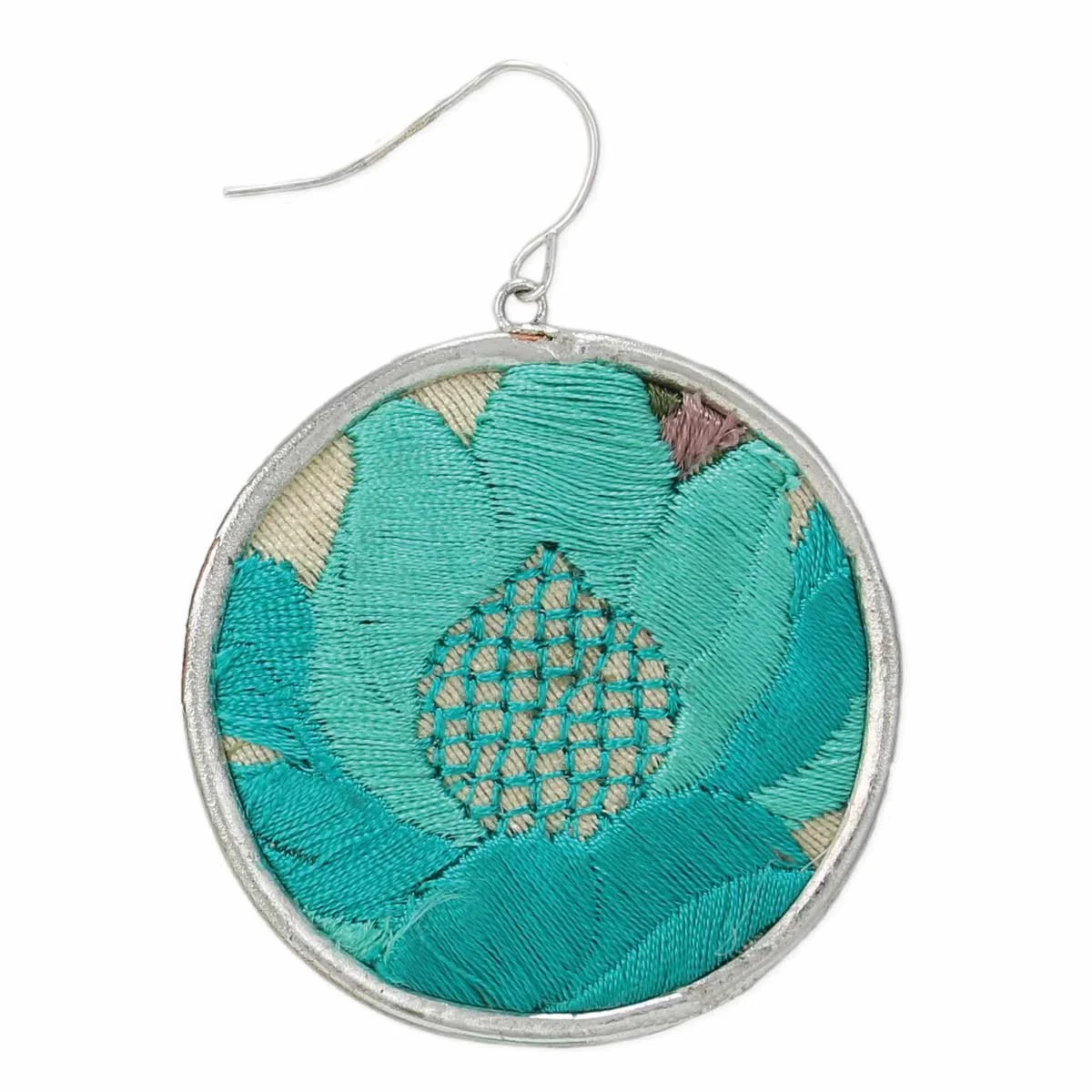teal-embroidered-vintage-style-round-silver-earrings-unique-affordable-jewelry-museum-outlets.jpeg