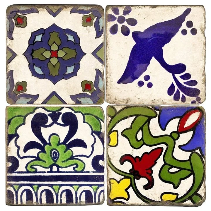 mexican tiles marble coasters from studio vertu