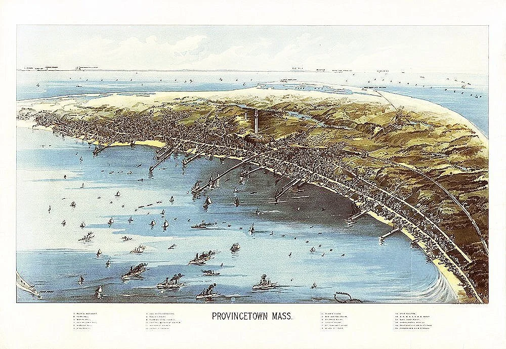 1910 Provincetown Antique Massachusetts Map
