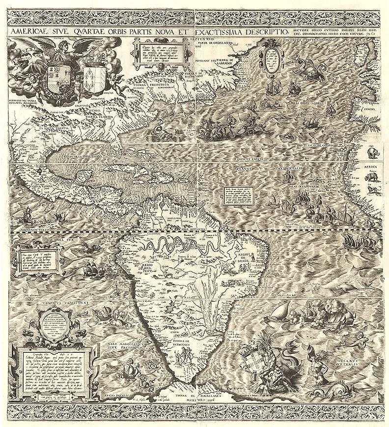 1562 America Antique Map — MUSEUM OUTLETS