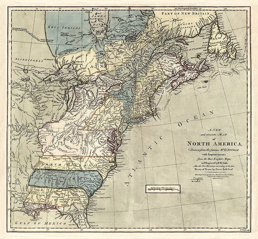 North Atlantic Antique America Map
