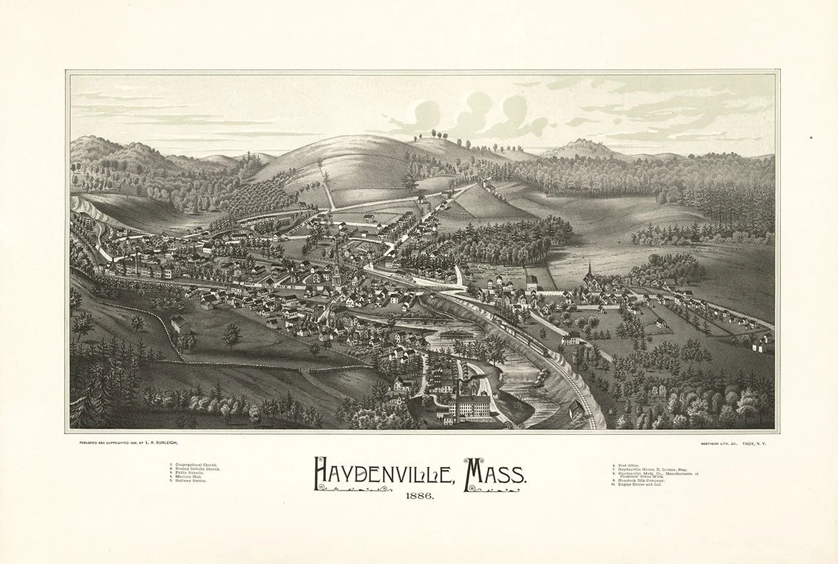 Haydenville Massachusetts Antique Map