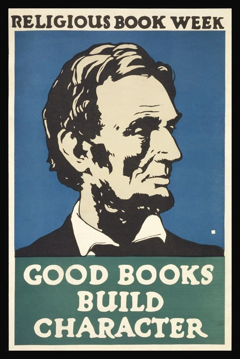 Lincoln Religious Books Character WPA Poster