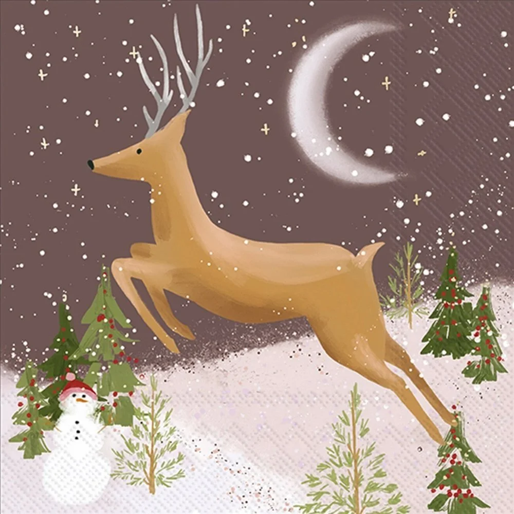 dashing deer decorative holiday napkins