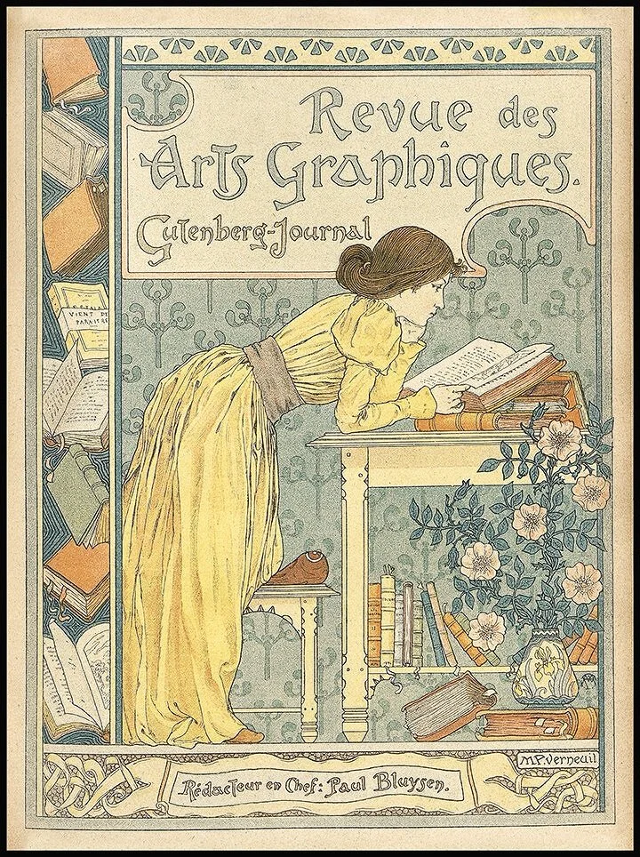 Gutenberg Journal Revue des Arts Graphiques Vintage French Poster