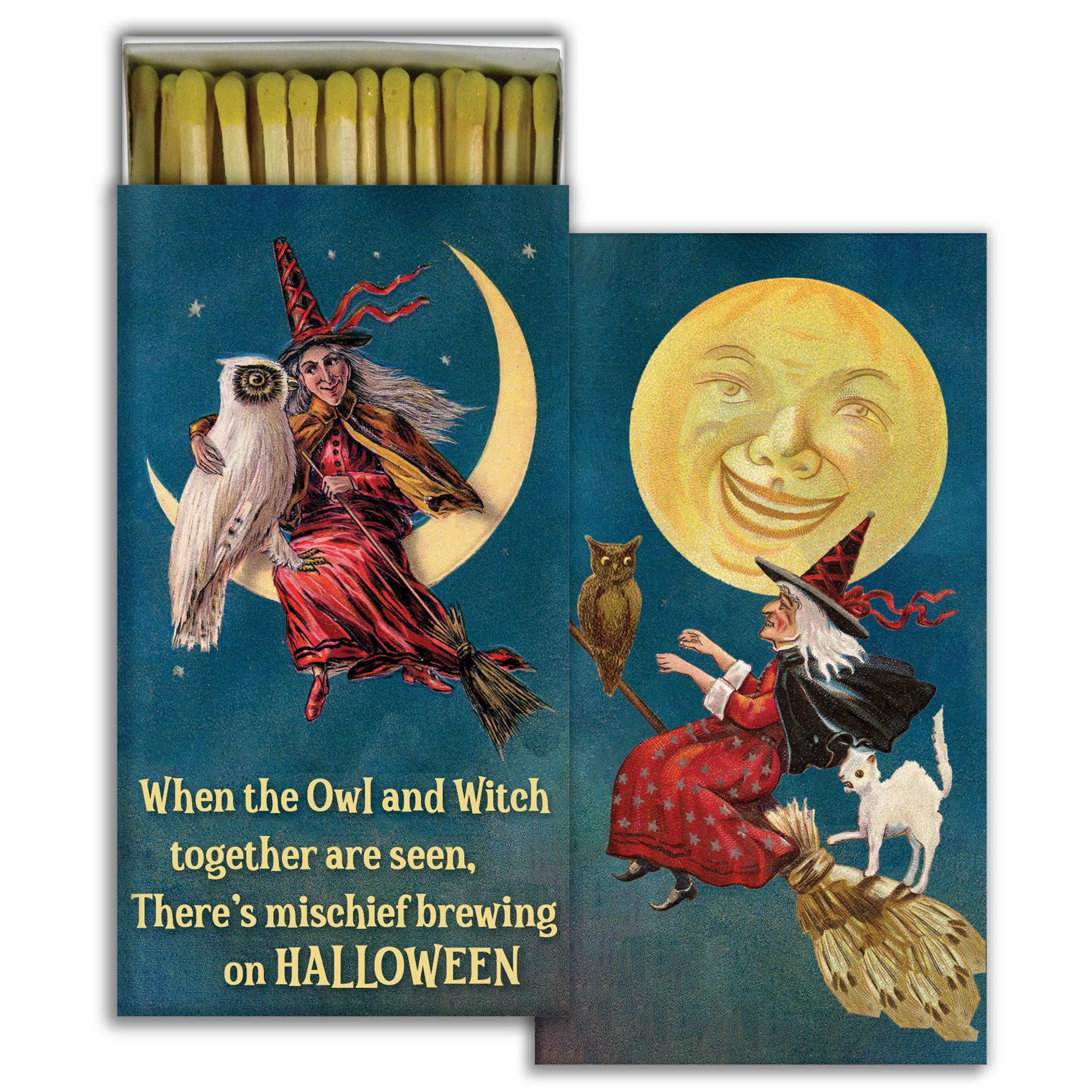 witch and owl decorative matchbox