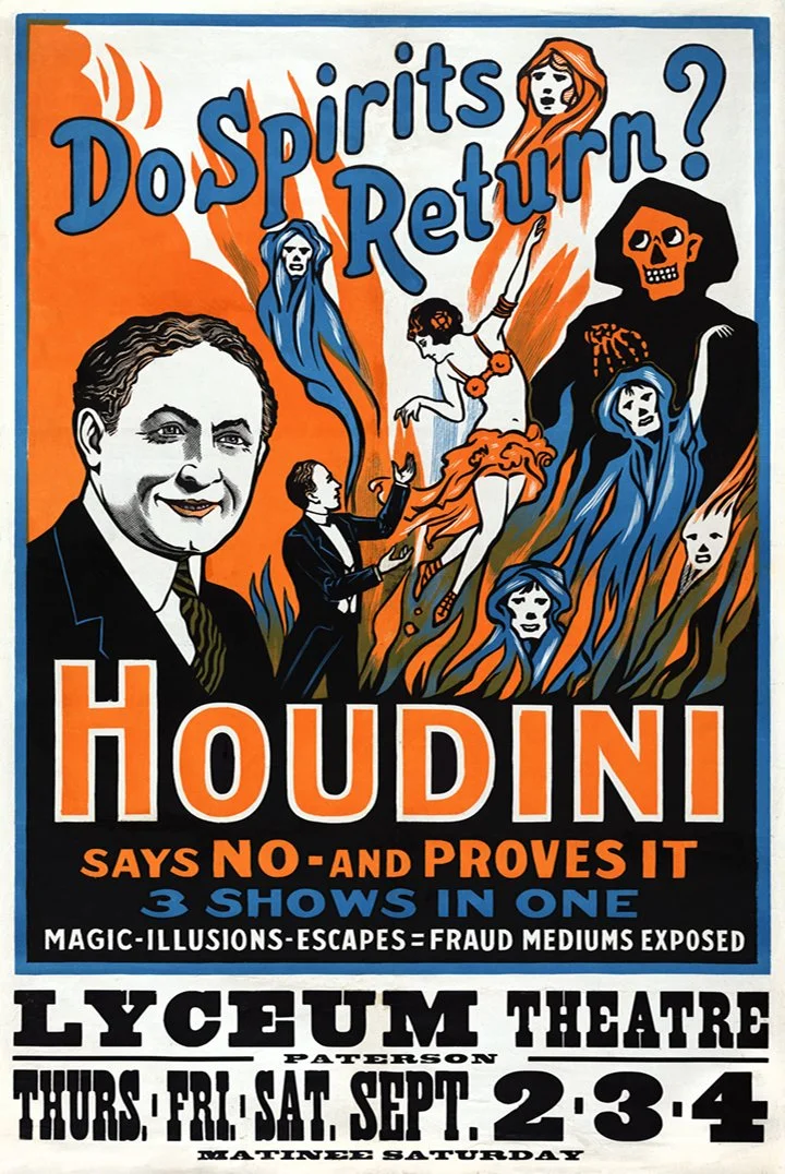 houdini spirits vintage magic poster