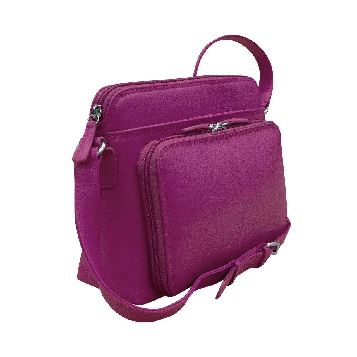 orchid crossbody leather organizer handbag