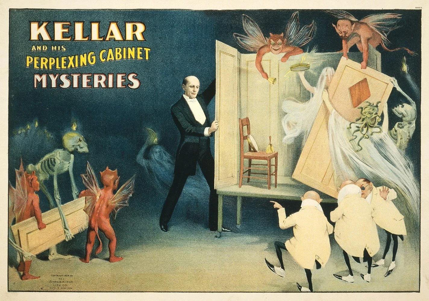 Kellar Perplexing Cabinet  Vintage Magic Poster