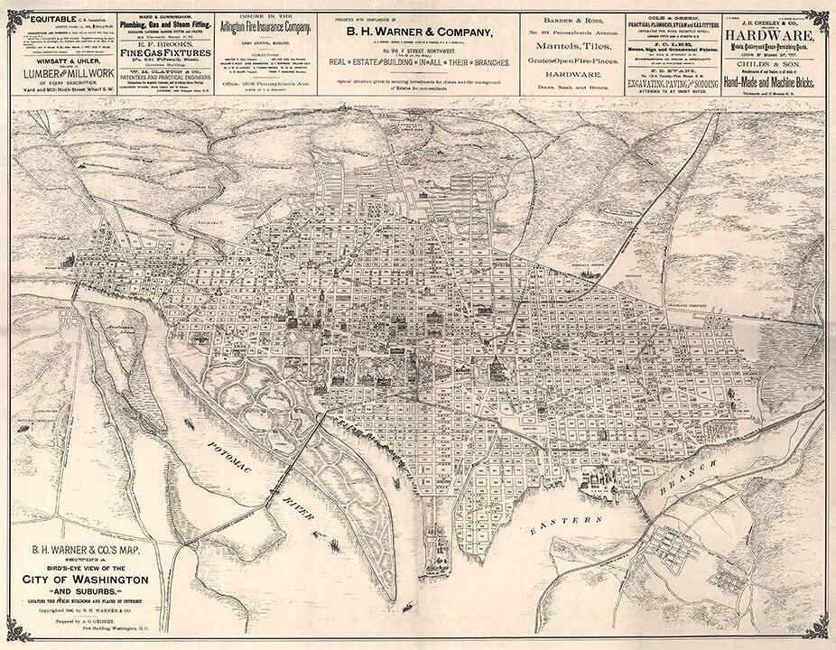 1886 Washington DC Antique Map