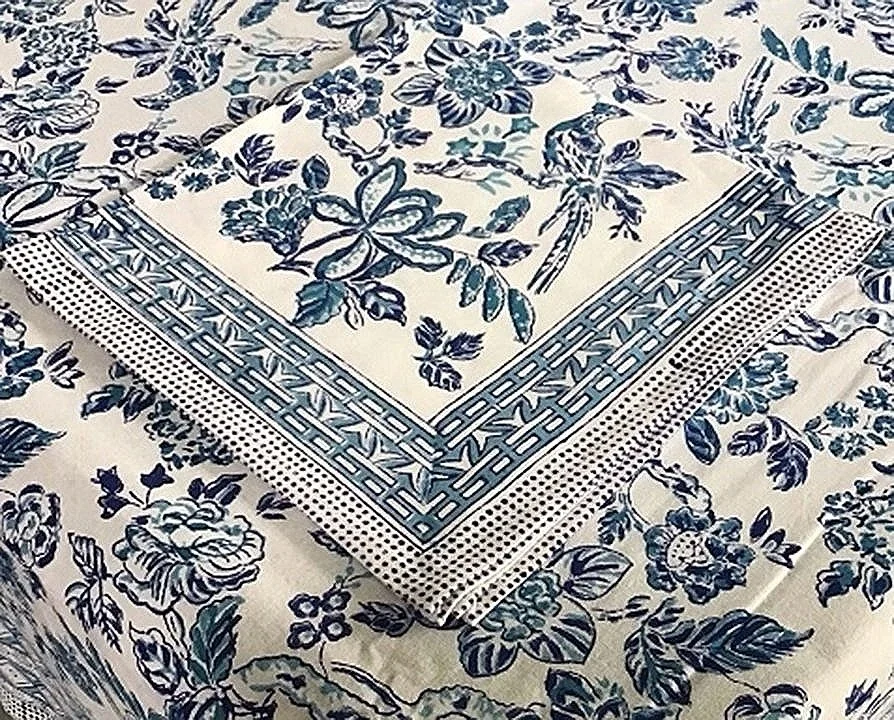 bird of paradise hand block print tablecloth india