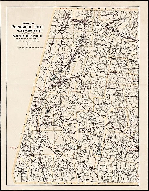 Berkshire County 1910 Antique Map