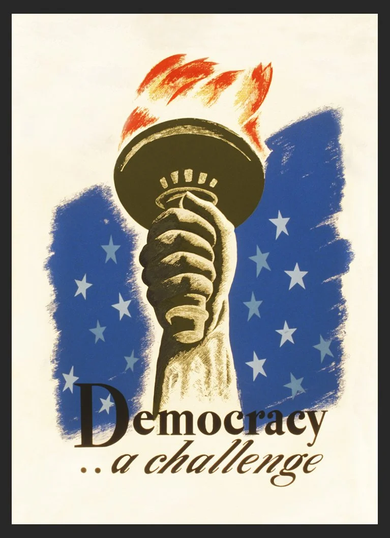 Democracy - A Challenge Vintage WPA Poster