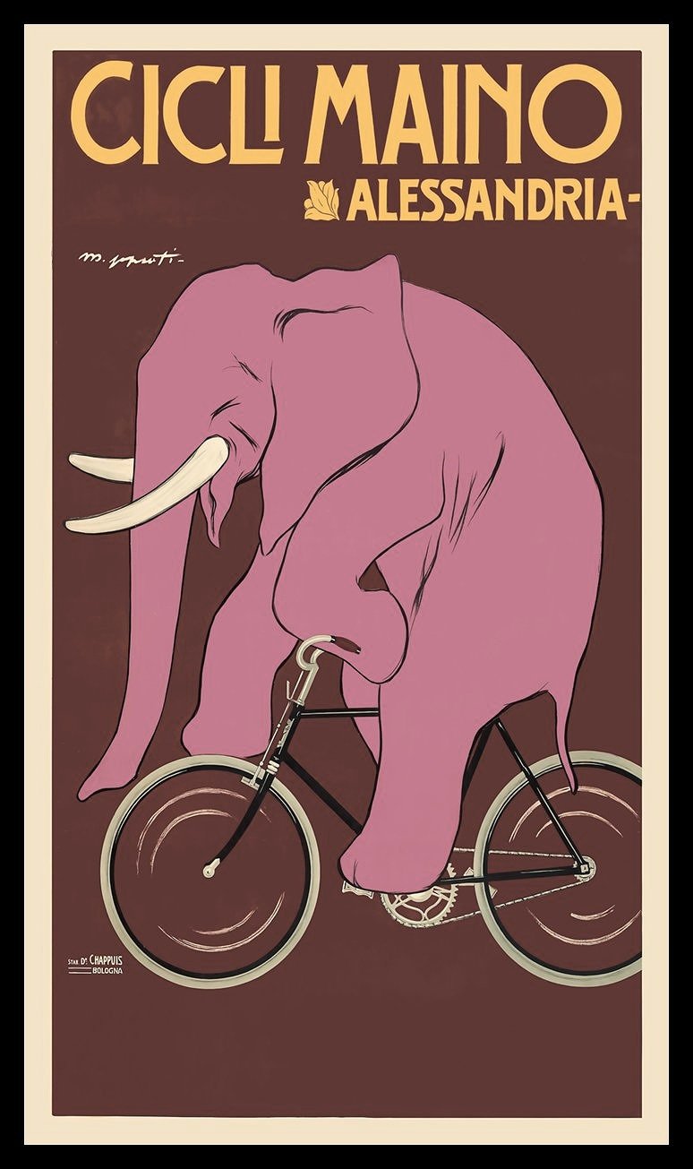 cicli maino vintage bicycled advertising poster