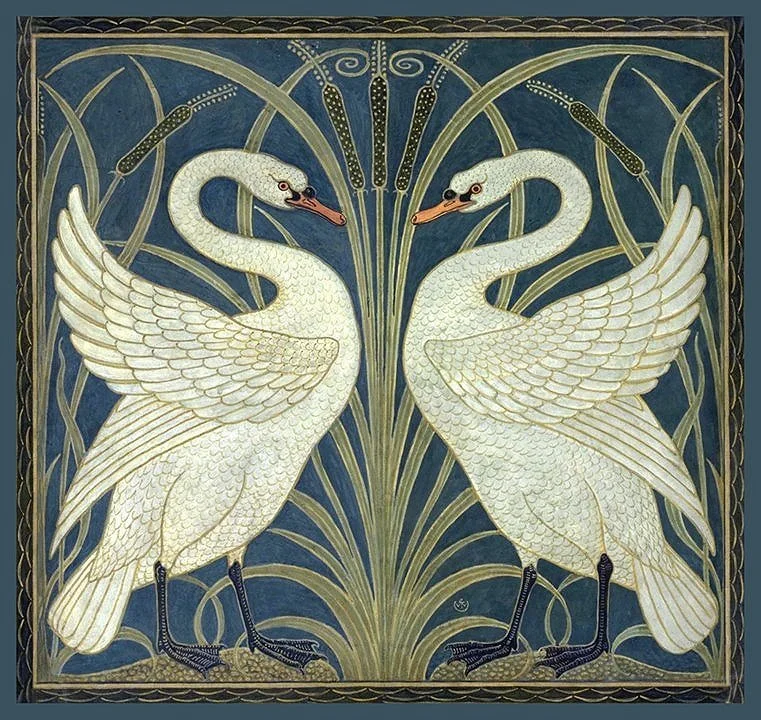 swan rush iris vintage bird prints by walter crane (Copy)