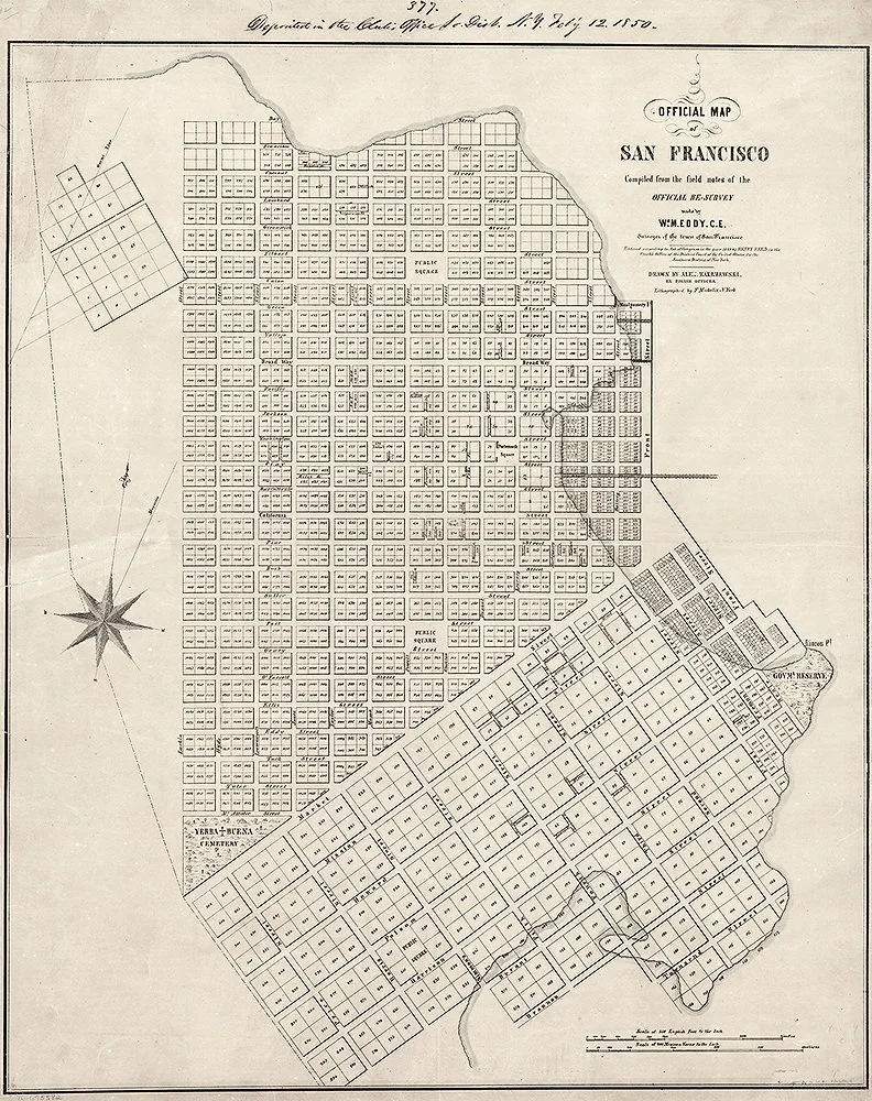 1850 San Francisco Antique California Map