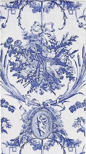 blue toile decorative cocktail lunch guest dinner napkins