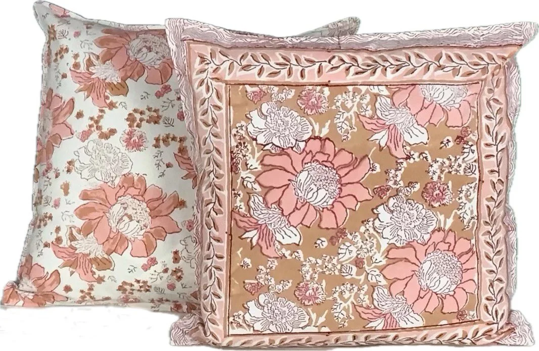 panjim hand block printed pillows